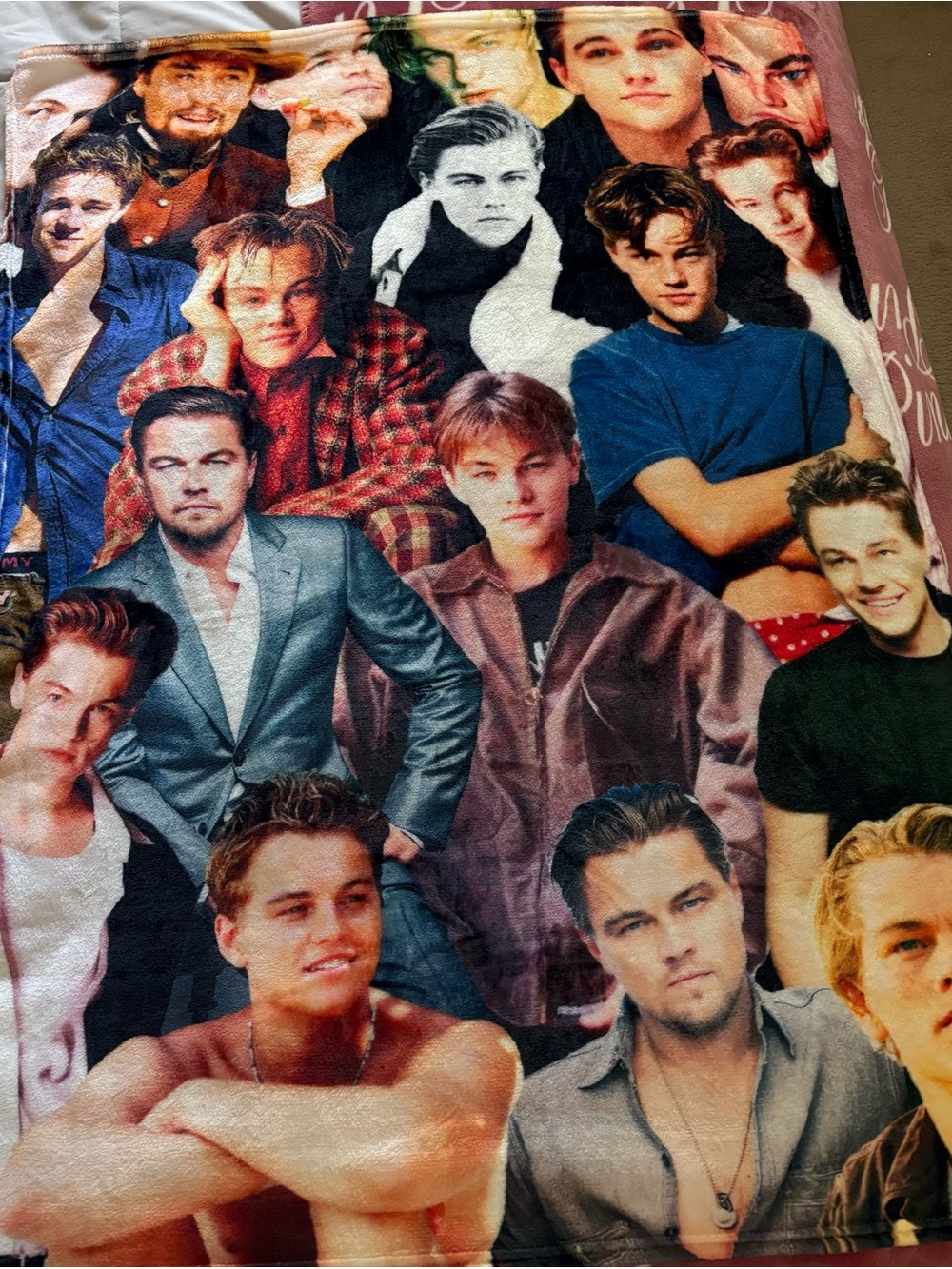 Leonardo Dicaprio Multi-Color Celebrity Collage Plush Throw Blanket